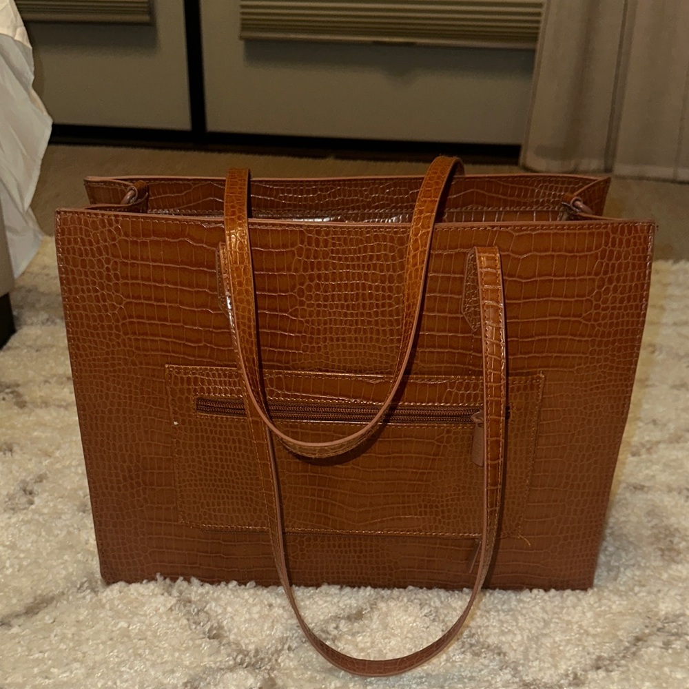 Beis Work Tote in Maple Croc - Picture 8 of 11